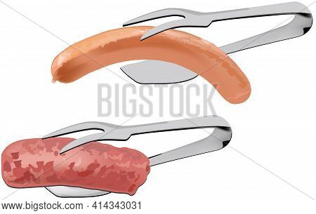 Spoon Fork Two Tips With Salamella Spoon Fork Two Tips With Salamella