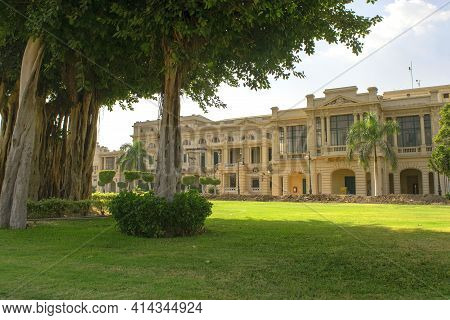 Cairo - Egypt - October 4, 2020: Beautiful View Of Abdeen Palace And Garden During Day In The Africa