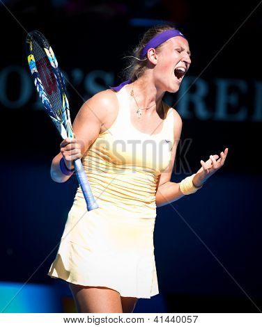 MELBOURNE - 24 Ocak: Victoria Azarenka onu klip son Okan Sloane Stephens üzerine de Beyaz Rusya