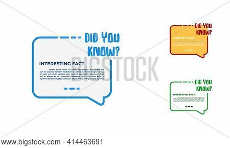 Did You Know Speech Bubble With Bulb And Big Question Mark In Flat Style, Banner For Education, Busi