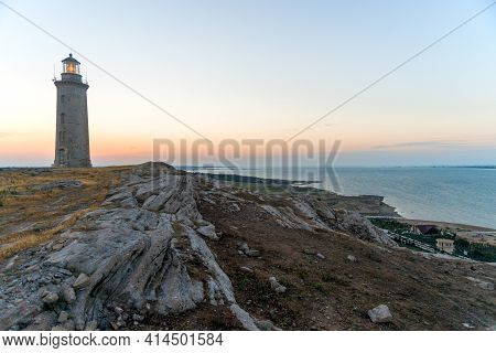 Absheron Big Lighthouse On The Seashore Near Baku In Azerbaijan