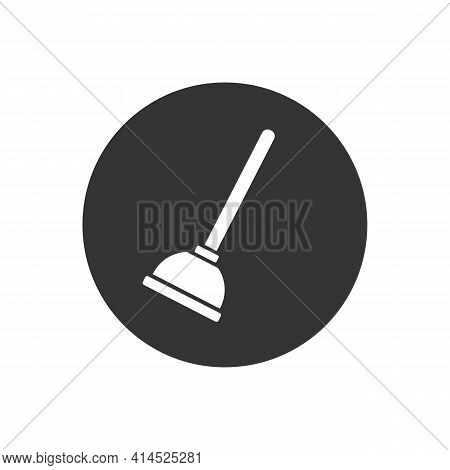 Plunger Icon, Vector Illustration. Flat Design Style. Vector Plunger Icon Illustration Isolated On W