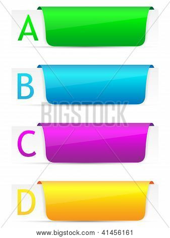 Conjunto de plantilla de banner de opciones coloridas.