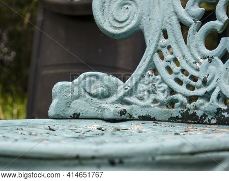 Close-up Photography Of A Blue Metallic Garden Chair, Captured In A House Near The Colonial Town Of 