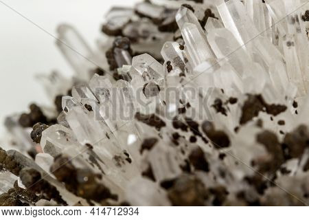 Macro Of Realgar Mineral Stone On White Background