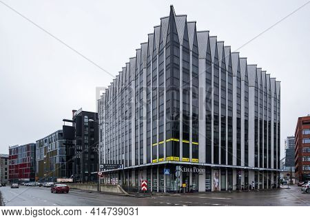 Tallinn, Estonia - 24 February, 2019: Modern Architecture In The Rotermann Quarter Of Tallinn, Eston