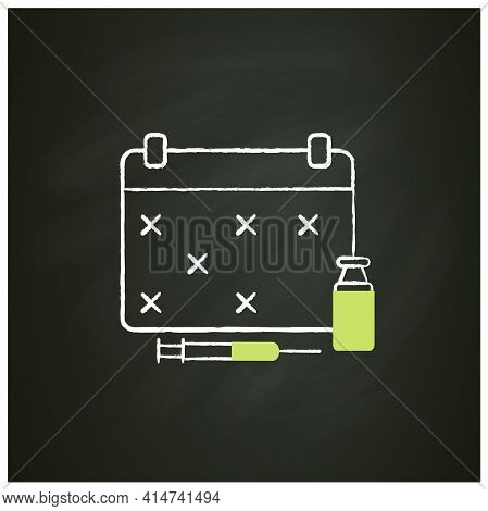 Schedule Chalk Icon. Vaccination Graph. Cosmetic Injection Schedule. Beauty Cosmetic Procedure Conce