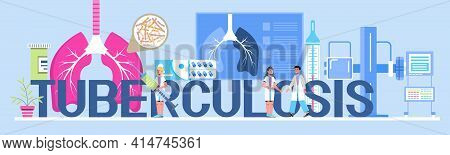 Pulmonologist, Phthisiologist Concept Vector For The Landing Page, Header. Scene Of Pulmonary Fibros