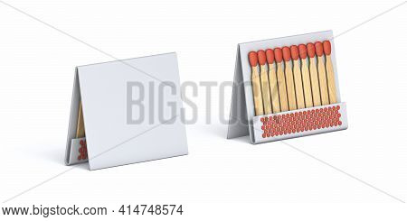 Matchbox Template 3d Render Illustration Isolated On White Background