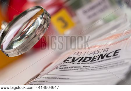Detail Of Dna Sampling Tubes In Laboratorio Forensic Equipment, Conceptual Image