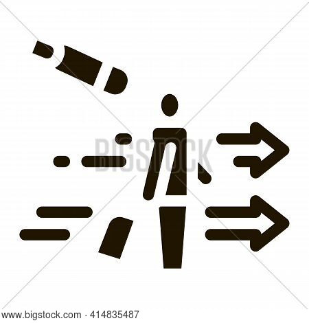 Migratory Man Tourist Glyph Icon Vector. Migratory Man Tourist Sign. Isolated Symbol Illustration