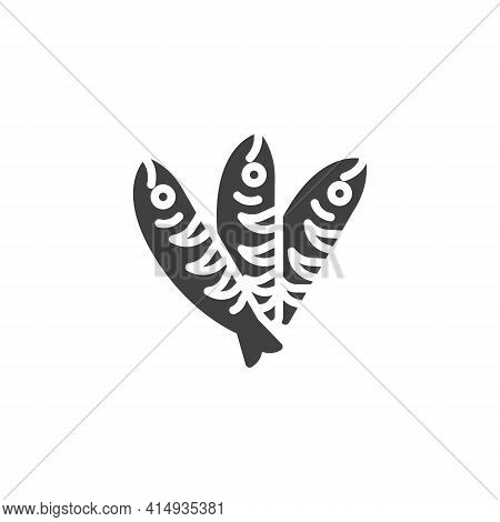 Sprat Fish Vector Icon. Filled Flat Sign For Mobile Concept And Web Design. Sprat Seafood Glyph Icon