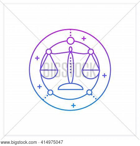 Libra Gradient Icon.seventh Fire Sign In Zodiac. Scales Birth Symbol. Mystic Horoscope Sign. Astrolo