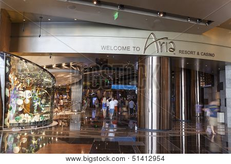 One Of The Entrances To Aria In Las Vegas, Nv On August 06, 2013