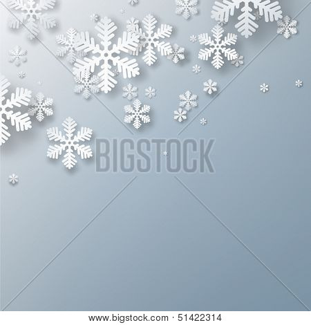 Winter background. Fallen snowflakes. Christmas. Vector.  