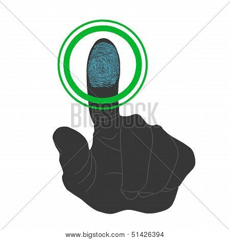 Touch, Id, Fingerprint Scan Access Symbol