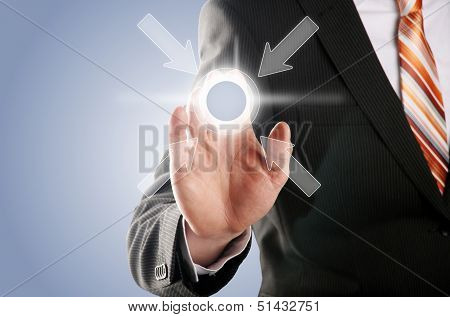 Hand Pushing The Button