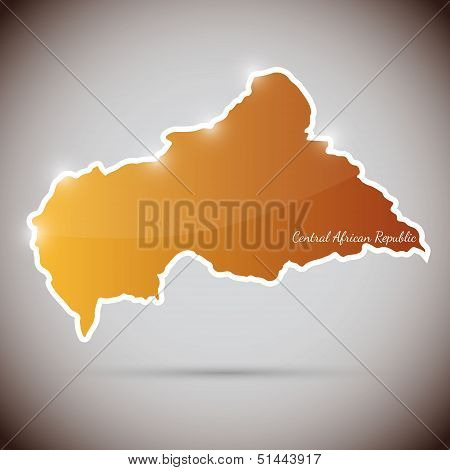vintage sticker in form of Cantral Arfican Republic