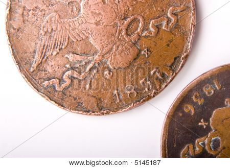 zwei alte russische Münzen