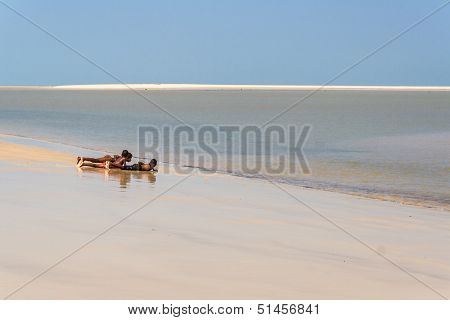 Malagasy Children On The Beach