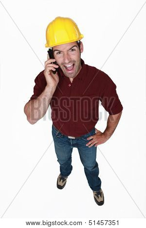 Zealous man on the phone