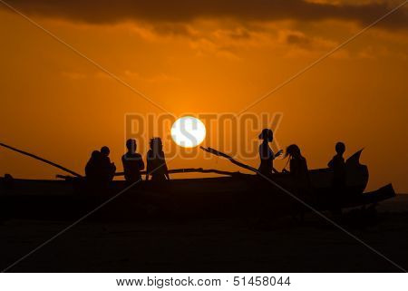 Sunset On Malagasy Dugout
