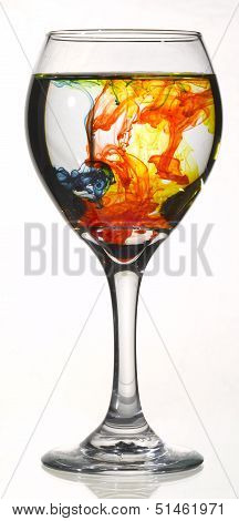 Food Coloring in Wine Glass