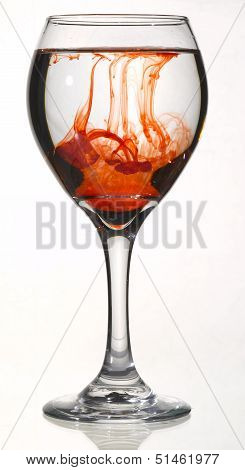 Red Food Coloring in Glass