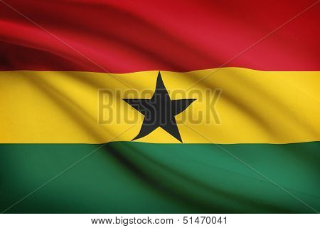 Series Of Ruffled Flags. Republic Of Ghana.