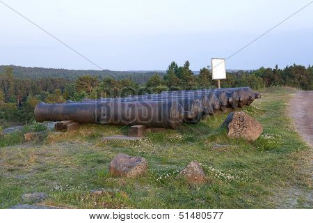 Guns in close up from Bomarsunds fortress.