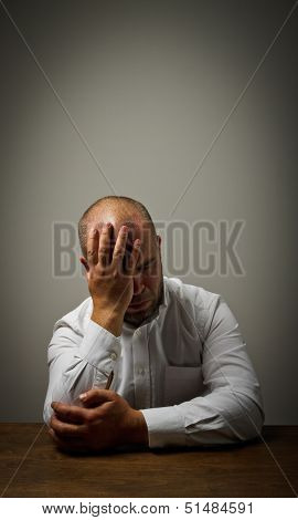 Grief. Man In Thoughts.