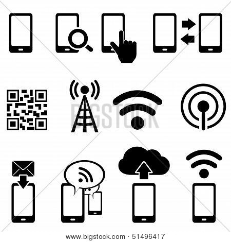 Mobile And Wifi Icon Set