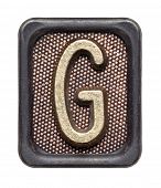 Metal button alphabet letter G