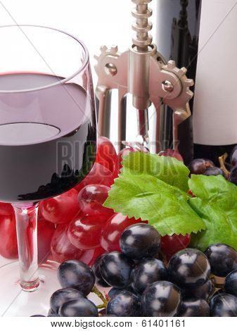 A glass of wonderful and delicious red semisweet wine