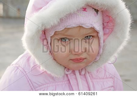 Little Girl Portrait Close Up Outdoor