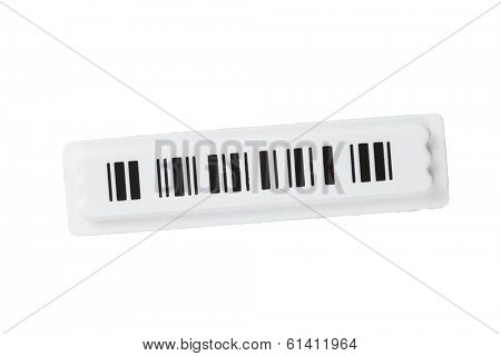 anti-theft barcode sticker isolated on white