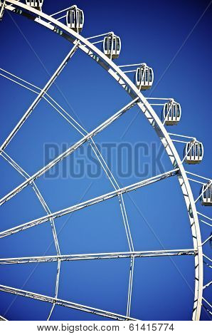 noria booths with blue sky in Zaragoza, Aragon, Spain