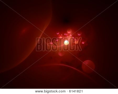 Tumma verisolujen - 3D fractal kuvitus