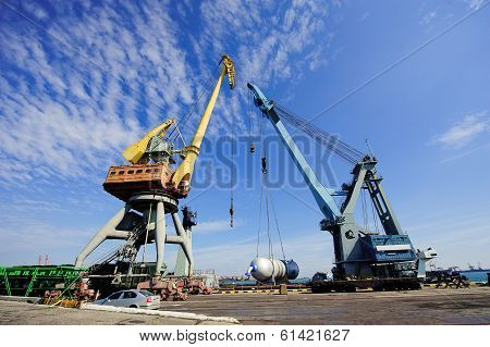 cranes at the dock