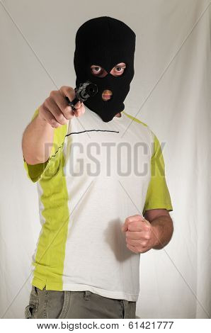 Man Holding a Pistol Gun
