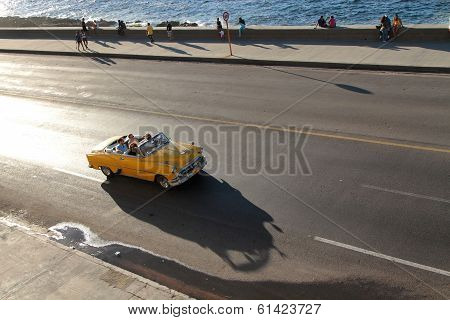 Classic old American car in the streets of Havana.