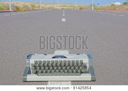 On the Road Writing Concept