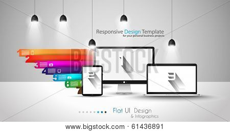 Modern devices mockups fpr your business projects. webtemplates included.
