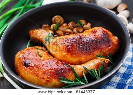 Roasted chicken legs