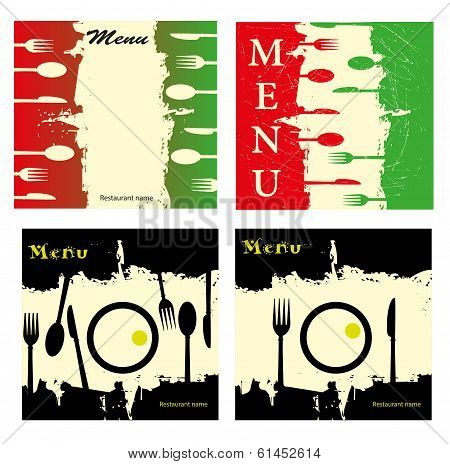 series of menu in grunge style