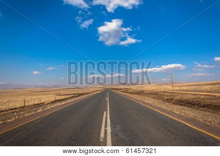 Long Road Flat Landscape Mountains Color Contrasts