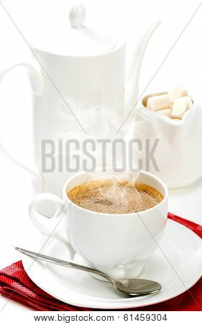 Coffee in white cup