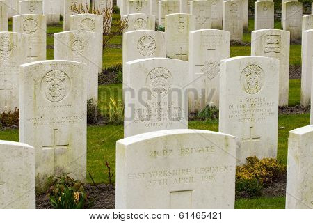 New British Cemetery In Flanders Fields Great World War