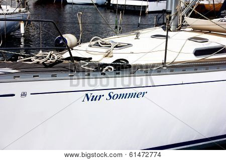Luxury Yacht At Spring Day In The Marina