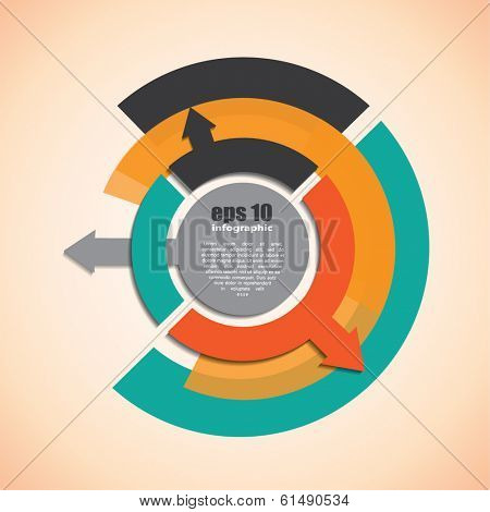Inforgraphic background - circles and arrows